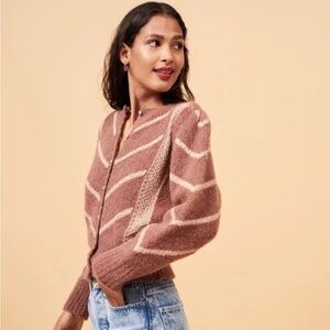 ROUJE Brown and Cream Tina Cardigan US2/34